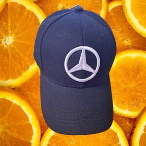 NWT DF Blue Mercedes Hook and Loop Closure‎ Adjustable Baseball Hat Cap
